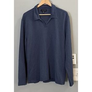 Jhane‎ Barnes Sweater Silk Blend Collared Long Sleeve Polo Men's XL